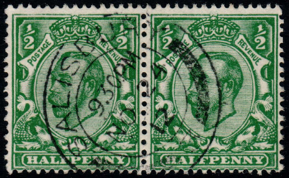 ½d Yellowgreen die 2 crown watermark (64824)