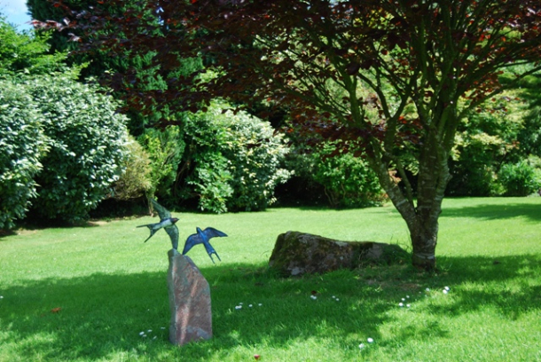A vista Swallow Pair Summer Flight Bronze by JOEL