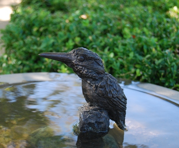 Bronze Kingfisher as Water Feature by JOEL