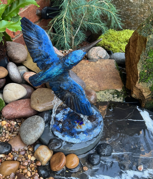 Bronze Kingfisher close up of detail by JOEL