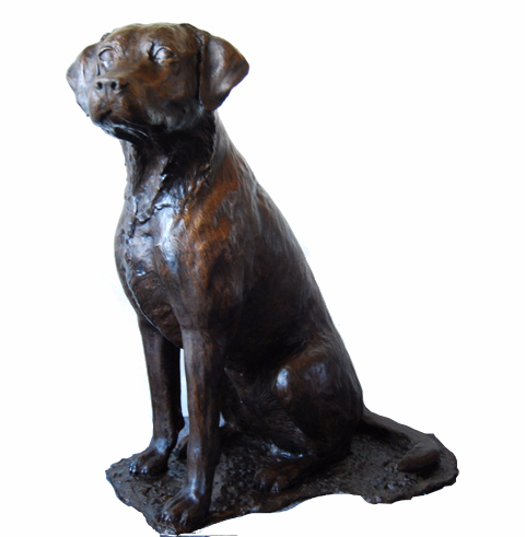 Bronze Labrador statue by JOEL