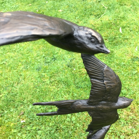 Bronze Swallow Details by Sculptress JOEL