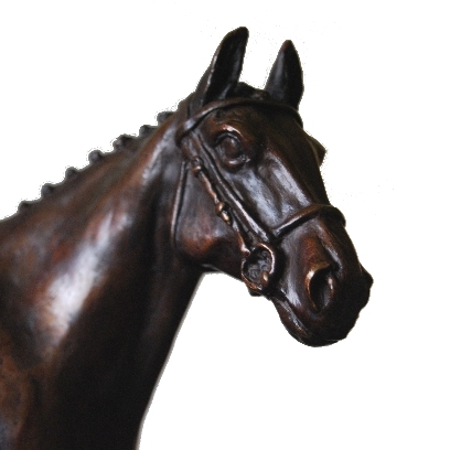 Bronze Thoroughbred horse sculpture by JOEL
