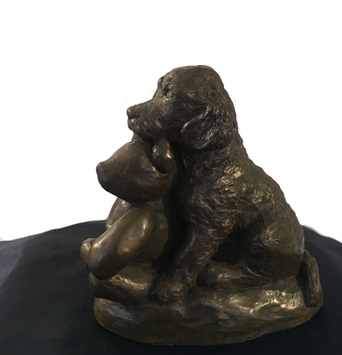 Classic Teddy Bear and Puppy by JOEL
