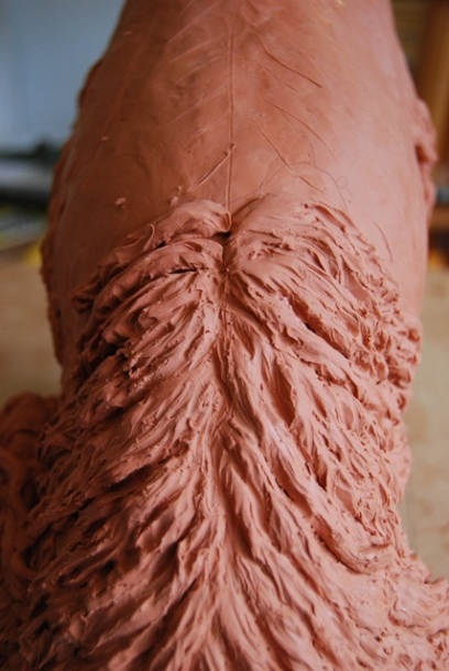 Continued development of hair back Milo Dog clay