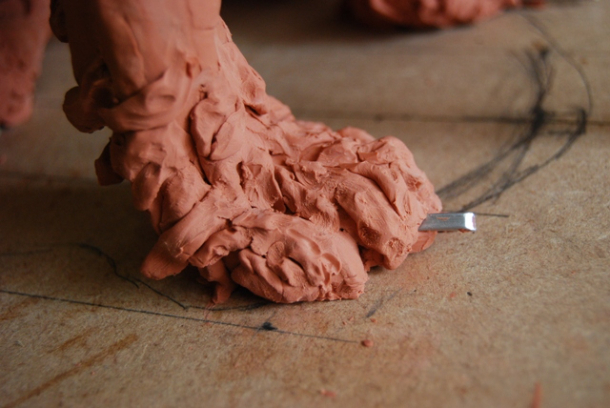 Continued development of hair of Milo Dog clay