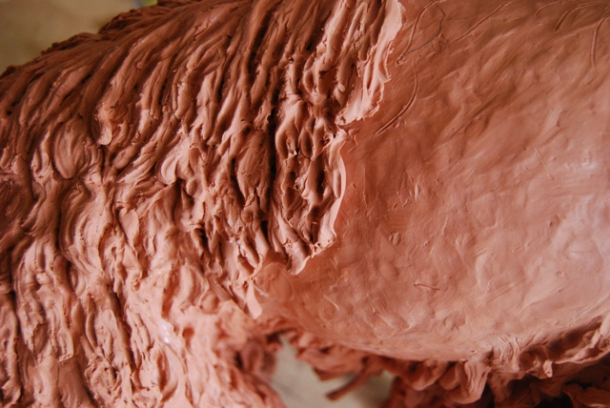 Continued development of hair of Milo Dog clay