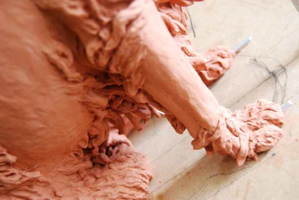 Continued development of hair of Milo Dog clay