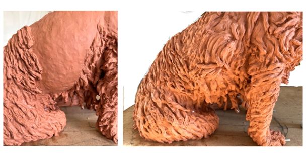 Dog portrait sculpture commission clay by JOEL 