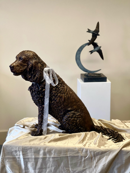 Dog sculpture Jasper birthday by JOEL Walker 