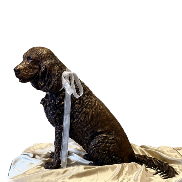 Dog sculpture Jasper birthday by JOEL Walker 