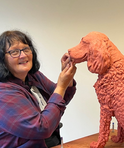 dog, statue, clay, sculpture, JOEL