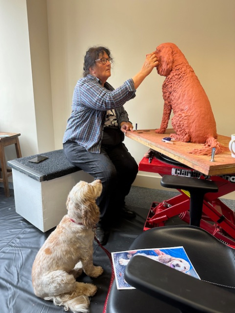 dog, statue, clay, sculpture, JOEL
