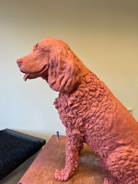 dog, statue, clay, sculpture, JOEL