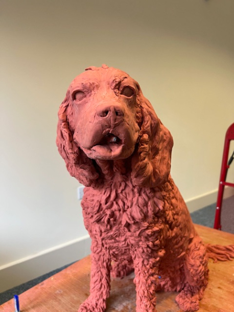 dog, statue, clay, sculpture, JOEL