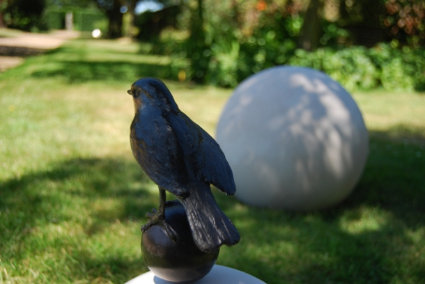 Garden vista with Robin Bronze
