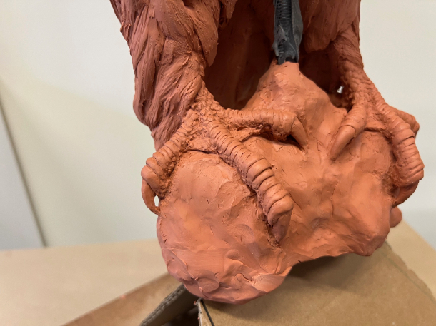 Gyr Falcon Sculpture feet detail Sculptress JOEL
