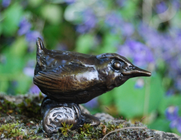HEART Wren Chick bronze by JOEL