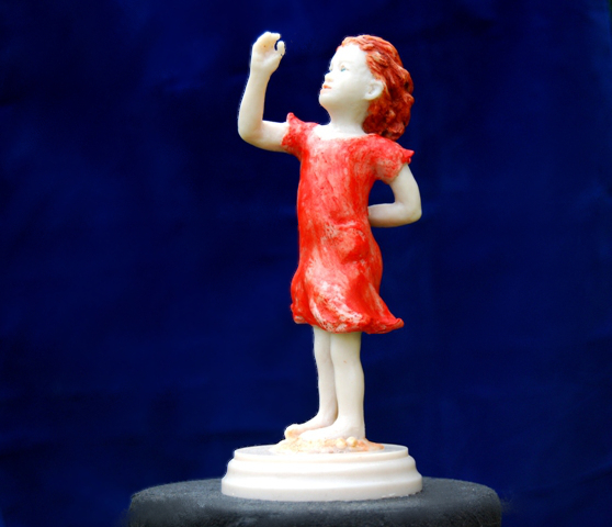 Hope figurine in red colour trial by JOEL