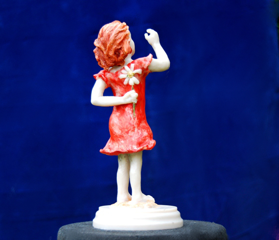 Hope figurine in red colour trial rear by JOEL