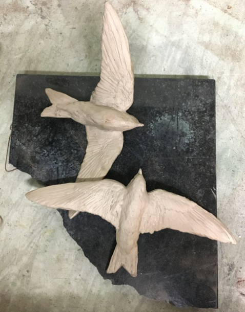 House Martin Bronzes in progress by JOEL