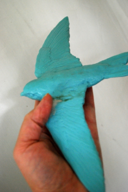 House Martin Sculpture in Wax in Hand