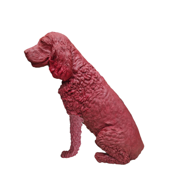 Jasper Spaniel Statue in wax side view