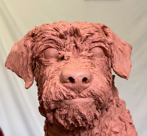 Millie Statue clay details head by Sculptress JOEL