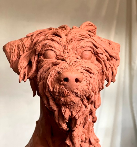 Milo dog sculpture portrait development 2 by JOEL