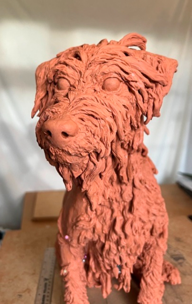 Milo dog sculpture portrait development 4 by JOEL
