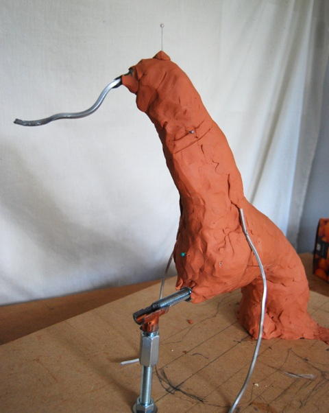 Milo Dog Statue in Progress
