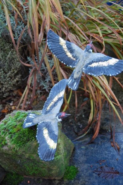 Pair of Goldfinches in Bronze by JOEL