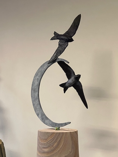 Purple Martin bird sculpture by Sculptress Joel 