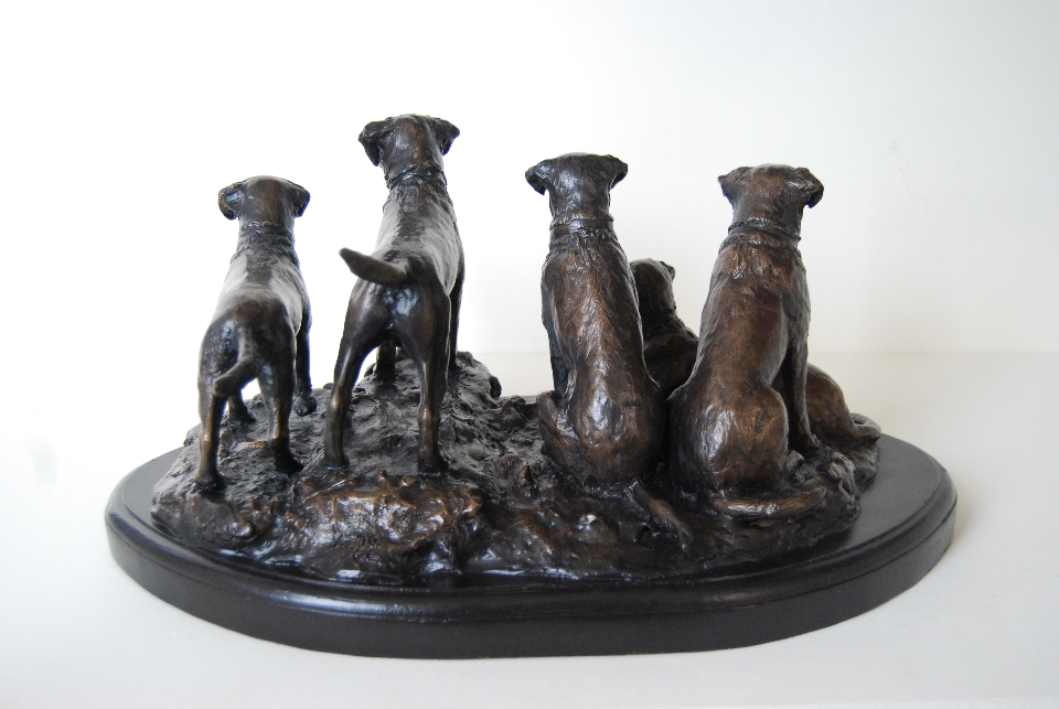 Rear view Famous five Labrador dogs by JOEL