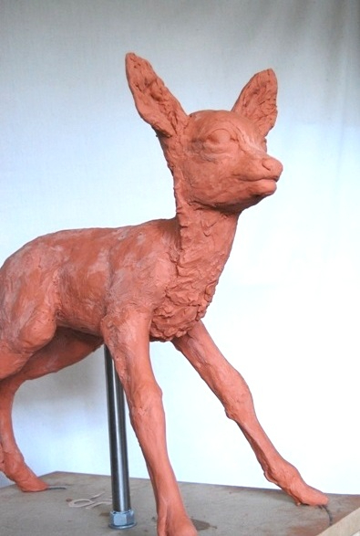 Roe Deer Fawn Hope Sculpture by JOEL showing front