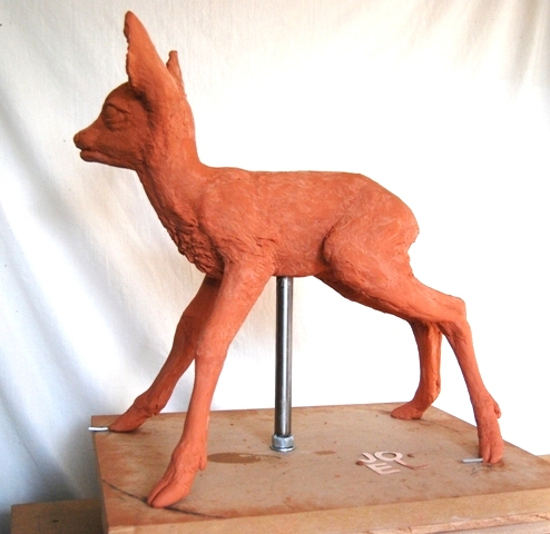 Roe Deer Fawn Hope Sculpture left side by JOEL