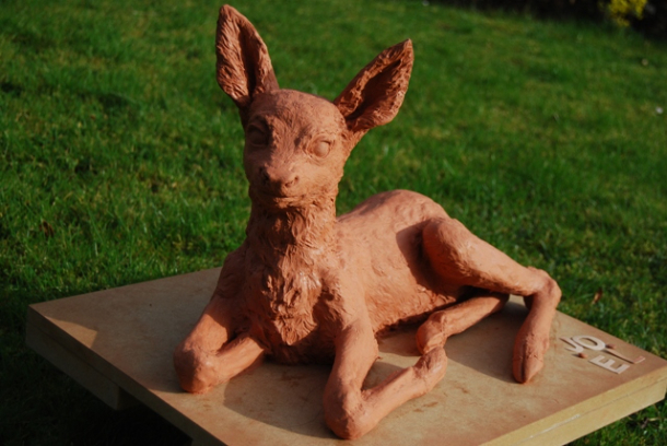 Roe Deer Fawn PEACE ready to go to the foundry
