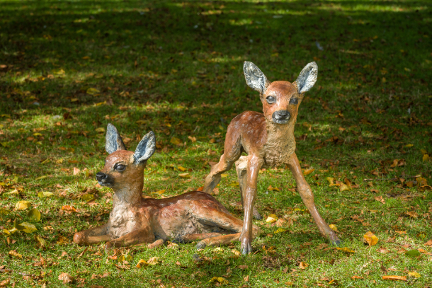 Roe Deer Fawn Statues by JOEL