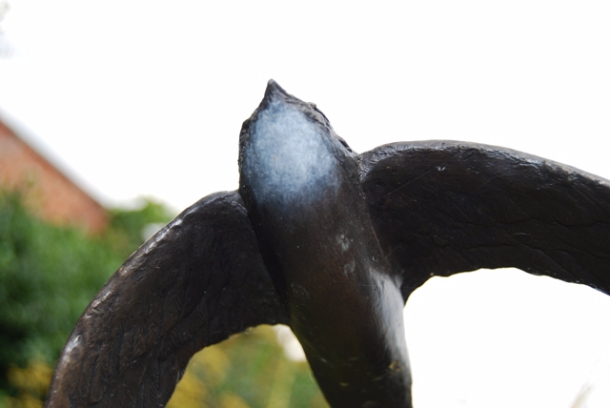 Single Swift Bronze Sculpture white throat