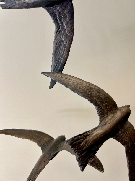 Swift Bronze Bird Sculpture by JOEL Swift details