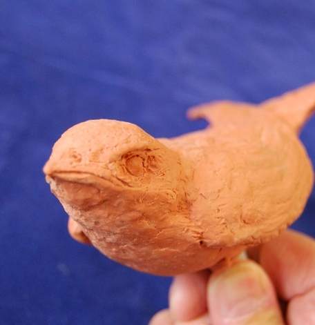 Swift Sculpture Front View in clay