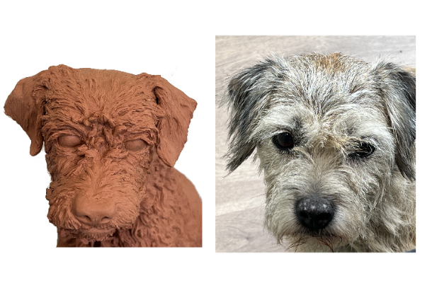 Terrier Portrait Sculpture & Original