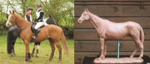 Thoroughbred horse sculpture