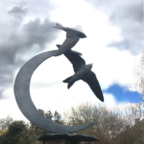 Touching the Moon as garden Sculpture by JOEL