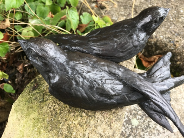 Two Young Swift in Bronze  by Sculptress JOEL 