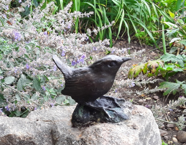 Wren on Rock by Sculptress JOEL
