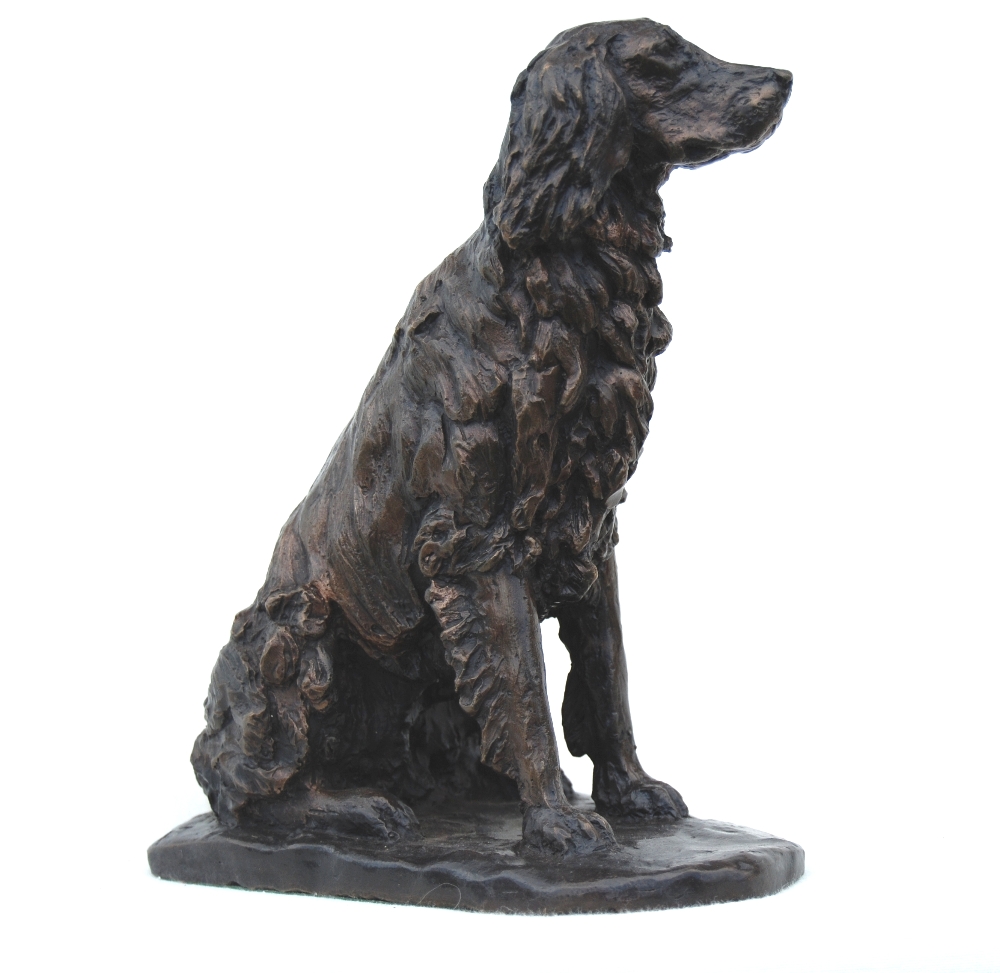 Flatcoated Retriever My Friend dog sculpture bronze (DMF)